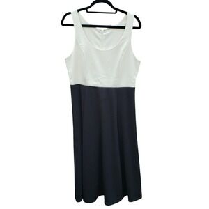 GAP Two Tone Sleeveless Dress Womens Size 12 Black White Midi